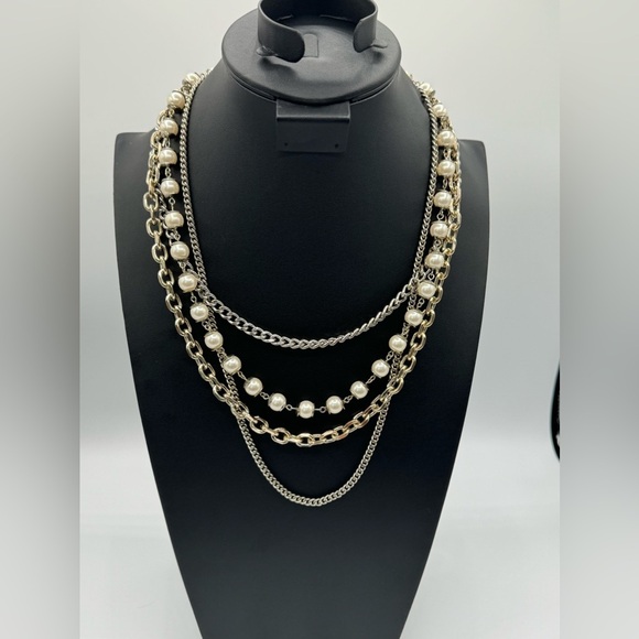 Ann Taylor Jewelry - Ann Taylor Multi Layer Silver Tone Necklace!